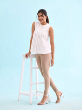 Load image into Gallery viewer, Go Colors Beige Cotton Stretch Churidar
