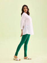 Load image into Gallery viewer, Go Colors Bottle Green Cotton Stretch Churidar
