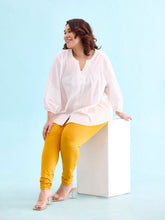 Load image into Gallery viewer, Go Colors Bright Mustard Cotton Stretch Churidar

