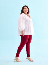 Load image into Gallery viewer, Go Colors Bright Red Cotton Stretch Churidar
