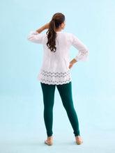 Load image into Gallery viewer, Go Colors Dark Green Cotton Stretch Churidar
