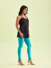 Load image into Gallery viewer, Go Colors Dark Mint Cotton Stretch Churidar
