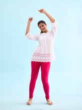 Load image into Gallery viewer, Go Colors Dark Pink Cotton Stretch Churidar
