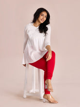 Load image into Gallery viewer, Go Colors Dark Red Cotton Stretch Churidar
