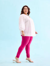 Load image into Gallery viewer, Go Colors Dark Rose Cotton Stretch Churidar
