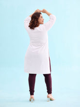 Load image into Gallery viewer, Go Colors Dark Wine Cotton Stretch Churidar
