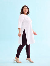 Load image into Gallery viewer, Go Colors Dark Wine Cotton Stretch Churidar
