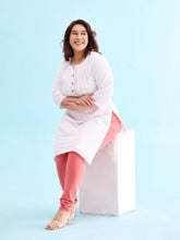 Load image into Gallery viewer, Go Colors Dusty Pink Cotton Stretch Churidar
