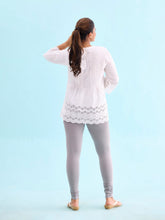 Load image into Gallery viewer, Go Colors Ebony Grey Cotton Stretch Churidar
