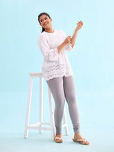 Load image into Gallery viewer, Go Colors Ebony Grey Cotton Stretch Churidar
