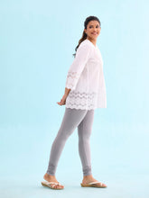 Load image into Gallery viewer, Go Colors Ebony Grey Cotton Stretch Churidar
