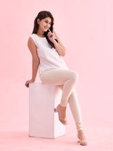 Load image into Gallery viewer, Go Colors Ecru Cotton Stretch Churidar
