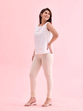 Load image into Gallery viewer, Go Colors Ecru Cotton Stretch Churidar
