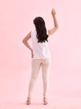 Load image into Gallery viewer, Go Colors Ecru Cotton Stretch Churidar
