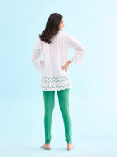 Load image into Gallery viewer, Go Colors Emerald Green Cotton Stretch Churidar
