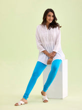 Load image into Gallery viewer, Go Colors Firozee Cotton Stretch Churidar
