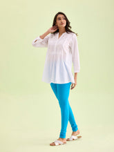 Load image into Gallery viewer, Go Colors Firozee Cotton Stretch Churidar
