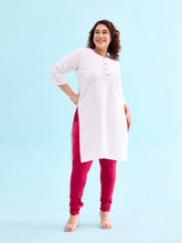 Load image into Gallery viewer, Go Colors Fuchsia Cotton Stretch Churidar

