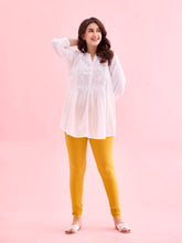 Load image into Gallery viewer, Go Colors Golden Yellow Cotton Stretch Churidar

