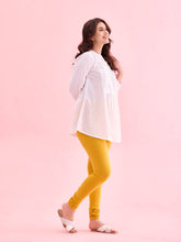 Load image into Gallery viewer, Go Colors Golden Yellow Cotton Stretch Churidar
