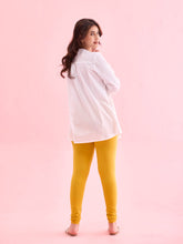 Load image into Gallery viewer, Go Colors Golden Yellow Cotton Stretch Churidar
