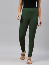Load image into Gallery viewer, Go Colors Golf Green Cotton Stretch Churidar
