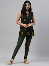 Load image into Gallery viewer, Go Colors Golf Green Cotton Stretch Churidar
