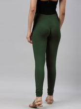 Load image into Gallery viewer, Go Colors Golf Green Cotton Stretch Churidar
