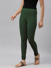Load image into Gallery viewer, Go Colors Golf Green Cotton Stretch Churidar
