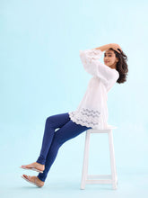 Load image into Gallery viewer, Go Colors Ink Blue Cotton Stretch Churidar
