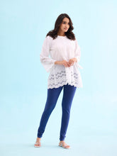 Load image into Gallery viewer, Go Colors Ink Blue Cotton Stretch Churidar
