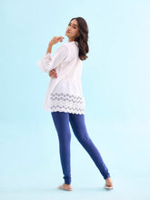 Load image into Gallery viewer, Go Colors Ink Blue Cotton Stretch Churidar
