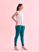 Load image into Gallery viewer, Go Colors Jade Green Cotton Stretch Churidar
