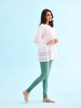 Load image into Gallery viewer, Go Colors Leaf Green Cotton Stretch Churidar
