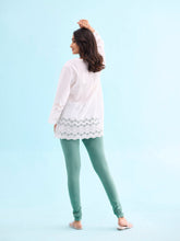 Load image into Gallery viewer, Go Colors Leaf Green Cotton Stretch Churidar
