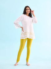 Load image into Gallery viewer, Go Colors Lemon Cotton Stretch Churidar
