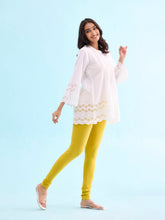 Load image into Gallery viewer, Go Colors Lemon Cotton Stretch Churidar
