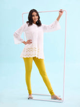 Load image into Gallery viewer, Go Colors Lemon Cotton Stretch Churidar

