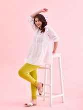 Load image into Gallery viewer, Go Colors Lime Cotton Stretch Churidar
