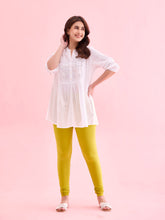 Load image into Gallery viewer, Go Colors Lime Cotton Stretch Churidar
