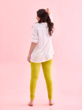 Load image into Gallery viewer, Go Colors Lime Cotton Stretch Churidar
