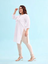 Load image into Gallery viewer, Go Colors Light Beige Cotton Stretch Churidar
