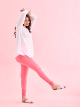 Load image into Gallery viewer, Go Colors Light Pink Cotton Stretch Churidar
