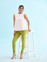 Load image into Gallery viewer, Go Colors Light Pista Cotton Stretch Churidar

