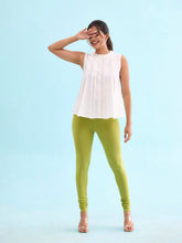 Load image into Gallery viewer, Go Colors Light Pista Cotton Stretch Churidar
