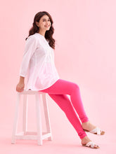 Load image into Gallery viewer, Go Colors Light Rose Cotton Stretch Churidar
