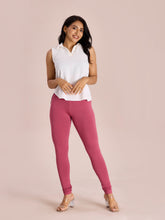 Load image into Gallery viewer, Go Colors Light Wine Cotton Stretch Churidar
