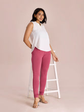 Load image into Gallery viewer, Go Colors Light Wine Cotton Stretch Churidar
