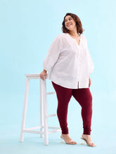 Load image into Gallery viewer, Go Colors Maroon Cotton Stretch Churidar
