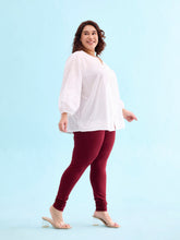 Load image into Gallery viewer, Go Colors Maroon Cotton Stretch Churidar
